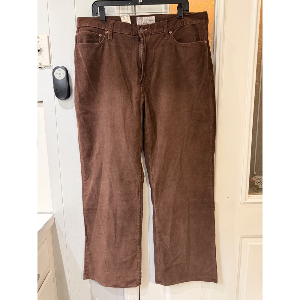 Steve & Barrys Mens Brown Corduroy Pants Loose Straight 38x32 NWT